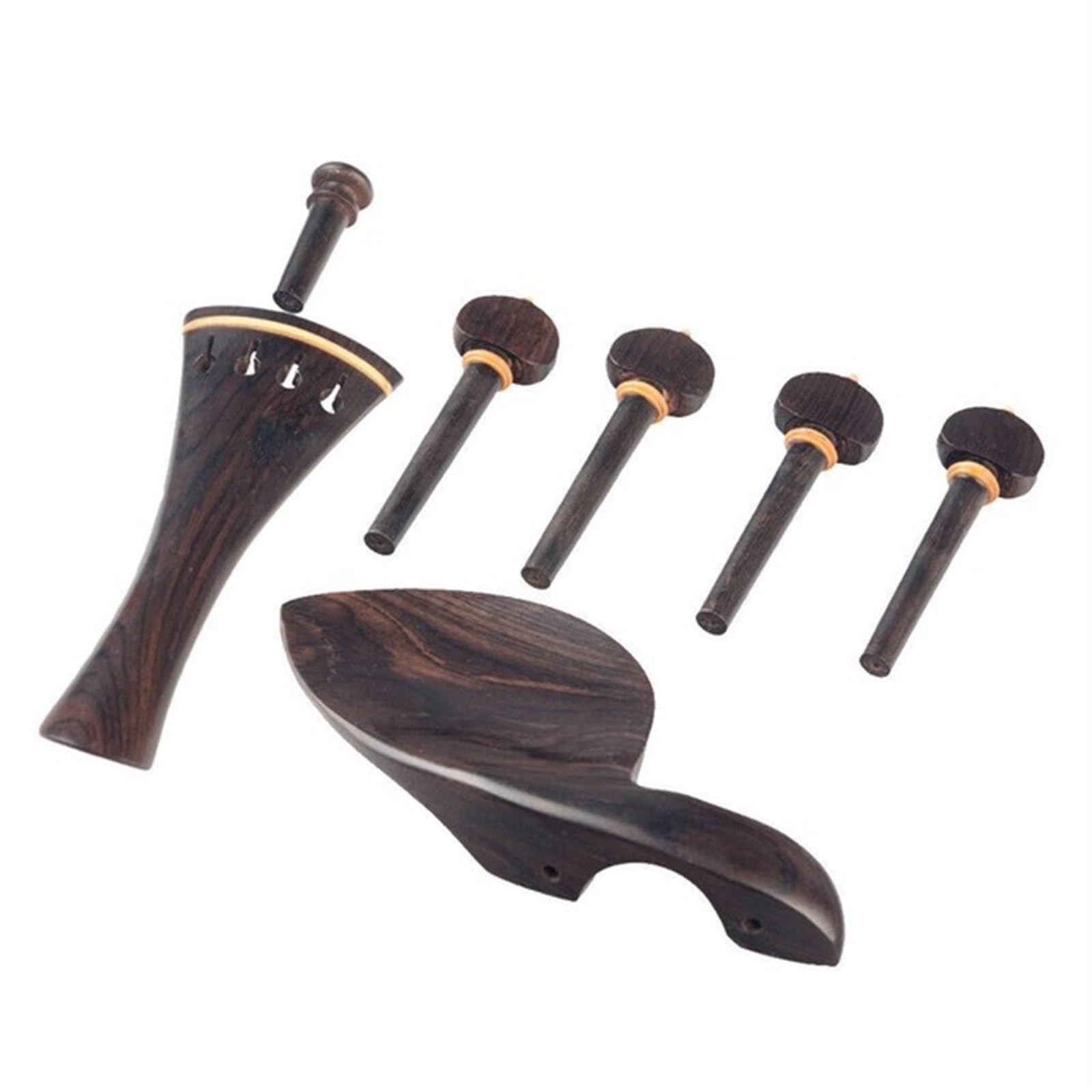 Zubehör Kit für Violine 4/4 Violine Ebenholz Zubehör Kinnstütze Klavier Achse String Bord Schwanz Post Mit Schwanz Seil Micro(Yellow circle)