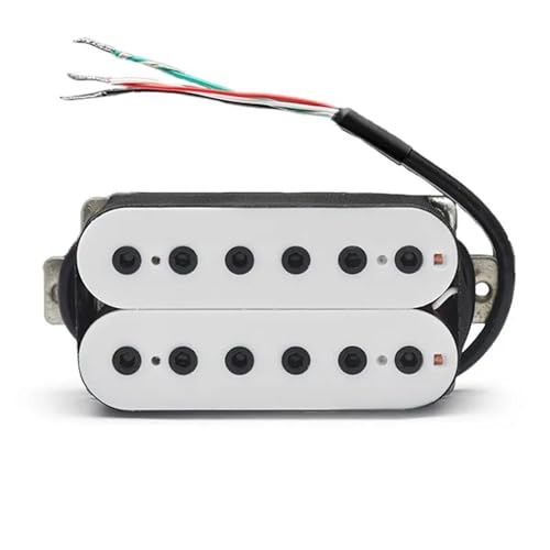 Humbucker Coil Spliting Neck7.5K/Bridge15K Doppelspulen-Tonabnehmer Für E-Gitarre, Schwarzer Gitarrenteil, Warmer Klang, Weiß e gitarren tonabnehmer (Color : Bridge 52MM)