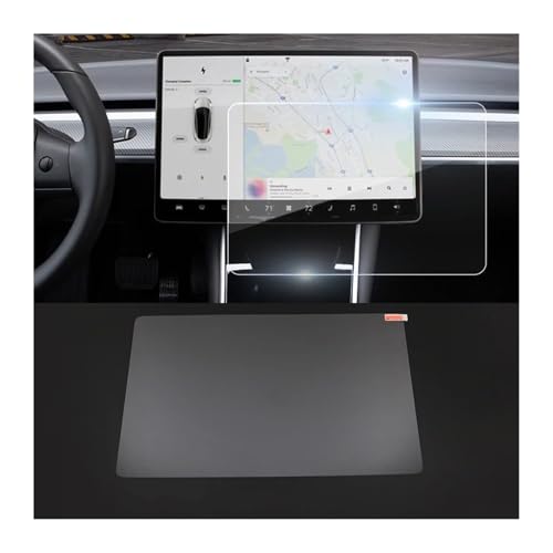 Navigations-Displayschutz Für Tesla Für Modell 3 Y 2023 Zubehör Navigation Screen Protector Gehärtetem Glas Navigation Schutzfolie(3Y- Frosting)