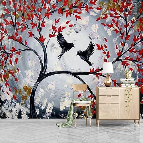 XLMING Aquarell Hand Gemalt Abstrakten Baum Ölgemälde 3D Tapete Home Dekoration Wohnzimmer Sofa Schlafzimmer Tv Hintergrund Wand-150cm×105cm