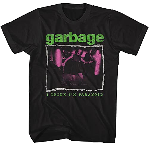 Garbage Rock Band I Think I'm Paranoid, Kurzarm-T-Shirts, 90er-Jahre-Musik, coole Grafik-T-Shirts, Schwarz, Mittel