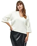 Peppercorn Rosalia V-Neck Halb Ärmel Strickpullover Kurve | Pullover Damen In White | Frühling Pulli Damen | Größe 50