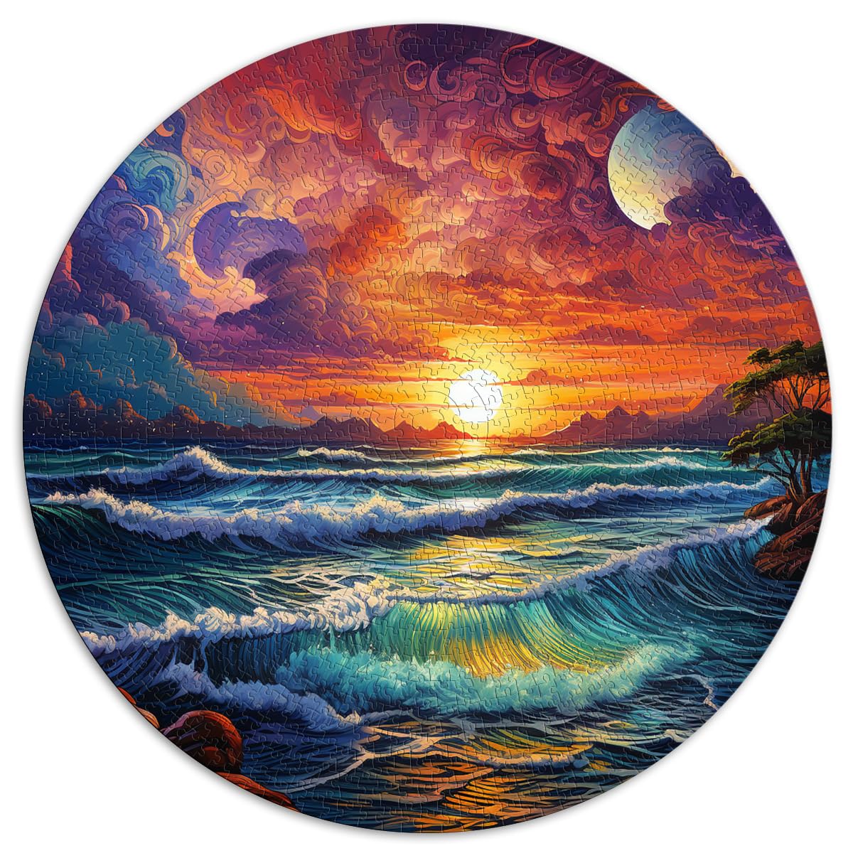 Puzzle für Puzzle Strand Sonnenuntergang 1000 Teile Puzzle für Erwachsene 26,5x26,5 Zoll für Puzzle Familienspaß Puzzle von