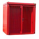 Gasflaschencontainer BAUER GFC-B M2, B 1570 x T 2125 x H 2265, für 35 Gasflaschen, feuerbeständig, abschließbar, rot 2