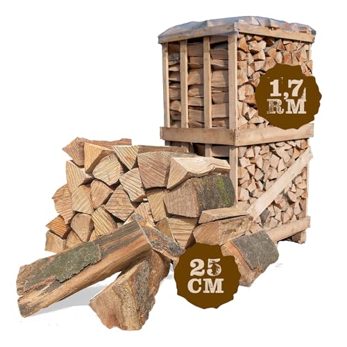 Woodlogger 1,7 RM Brennholz aus Buche I trockenes Kaminholz I ofenfertiges Feuerholz I reines Buchenholz I Holz für Kaminofen, Lagerfeuer, Feuerschalen, Ofen I Grillholz (Holz-Scheitlänge: 25 cm)