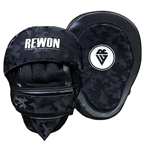 REWON Boxpratzen Handpratzen Boxen Schlagpolster Boxpads Focus Mitts für Kickboxen Thaiboxen Karate Boxpolster Perfekte Boxpolster Stoßdämpfung Handpolster