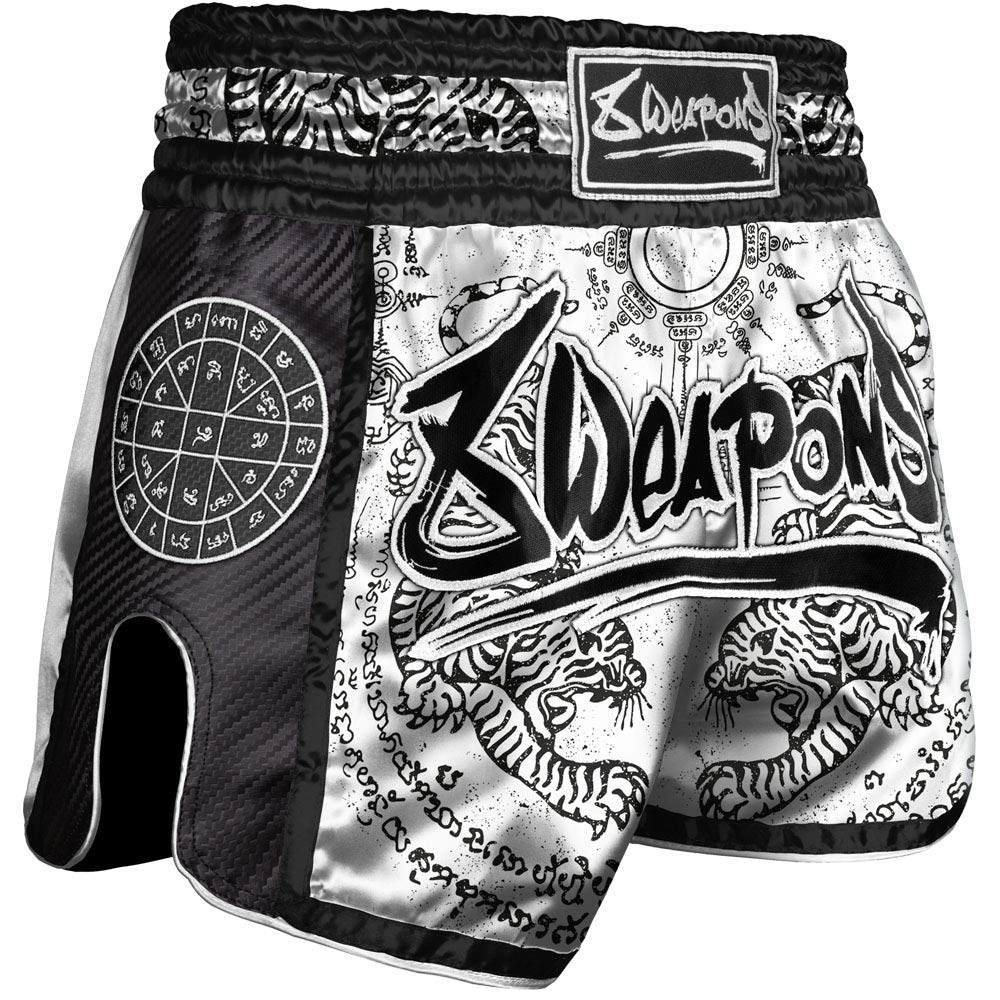 8 Weapons Shorts, Carbon, Sak Yant Tigers, weiß, L