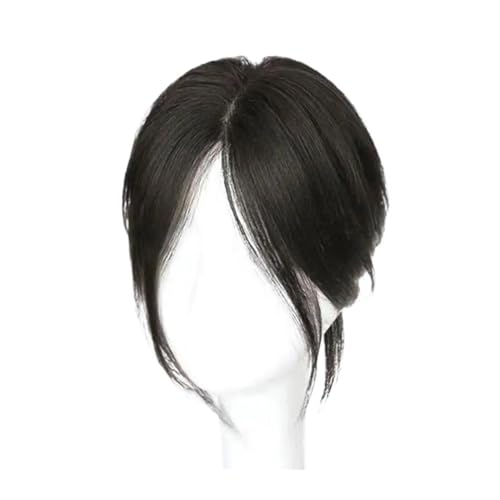 Pony-Clip, Perückenteile for Frauen, künstlicher Haarkopf, natürlicher und flauschiger achtförmiger Pony, leichte und dünne Haarteile,Air Bangs für Frauen(Natural black)