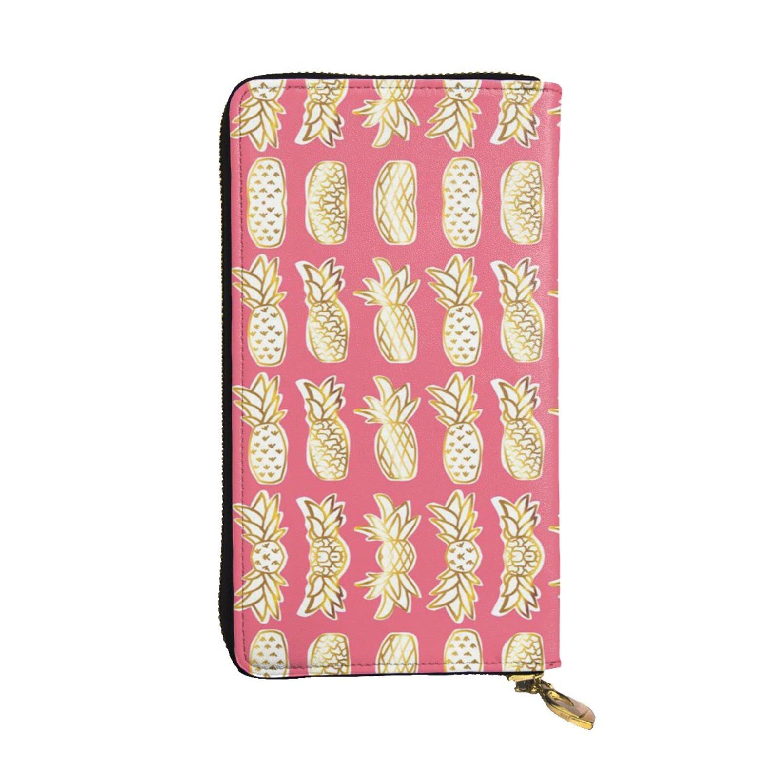 DMORJ Ananas-Leder-Clutch-Brieftasche: 19 x 10 cm, bequem, leicht, wasserdicht, langlebig, schönes Geschenk, Schwarz, Einheitsgröße, Schwarz , Einheitsgröße