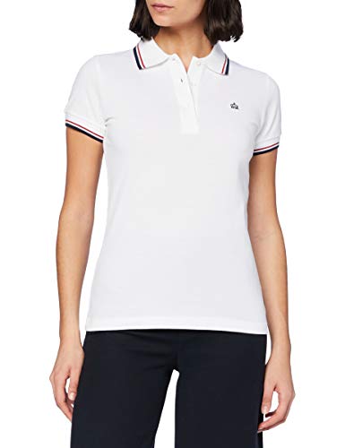 merc Damen Rita Polo Shirt Poloshirt, weiß, Large