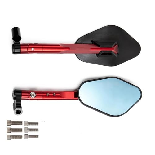 Für Aprilia Für Pegaso SXV Für Scarabeo Für Sportcity SR50R Universal Rückspiegel Für Motorräder Mit 8mm Oder 10mm Schrauben Motorradspiegel-Set(Rot)