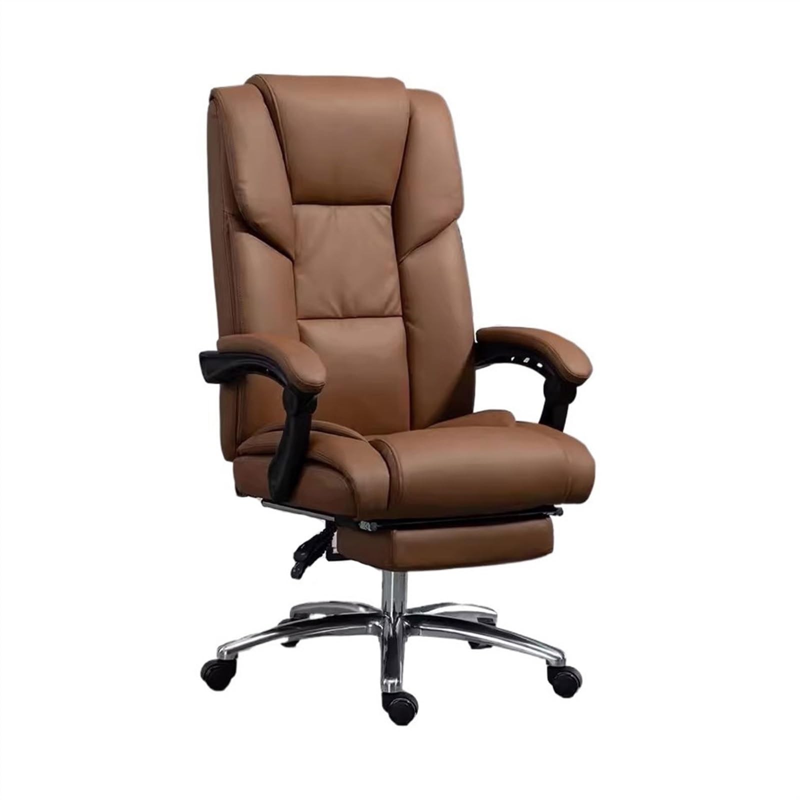 Zhaoj24-05 Bürostuhl Ergonomischer Home-Studienstuhl mit hoher Rückenlehne, moderner Luxus-Drehstuhl, hochklappbarer Chefsessel, ergonomischer Sessel Schreibtischstuhl(Bruin)