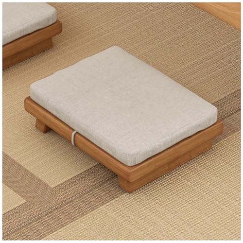 PetterShop Multifunktionaler japanischer Bodenstuhl, Vintage Tee Stuhl Niedriger Stuhl Für Sitzen auf dem Boden Akzent Möbel Home Schlafzimmer Stuhl (Color : Beige, S : 45x35x10cm)