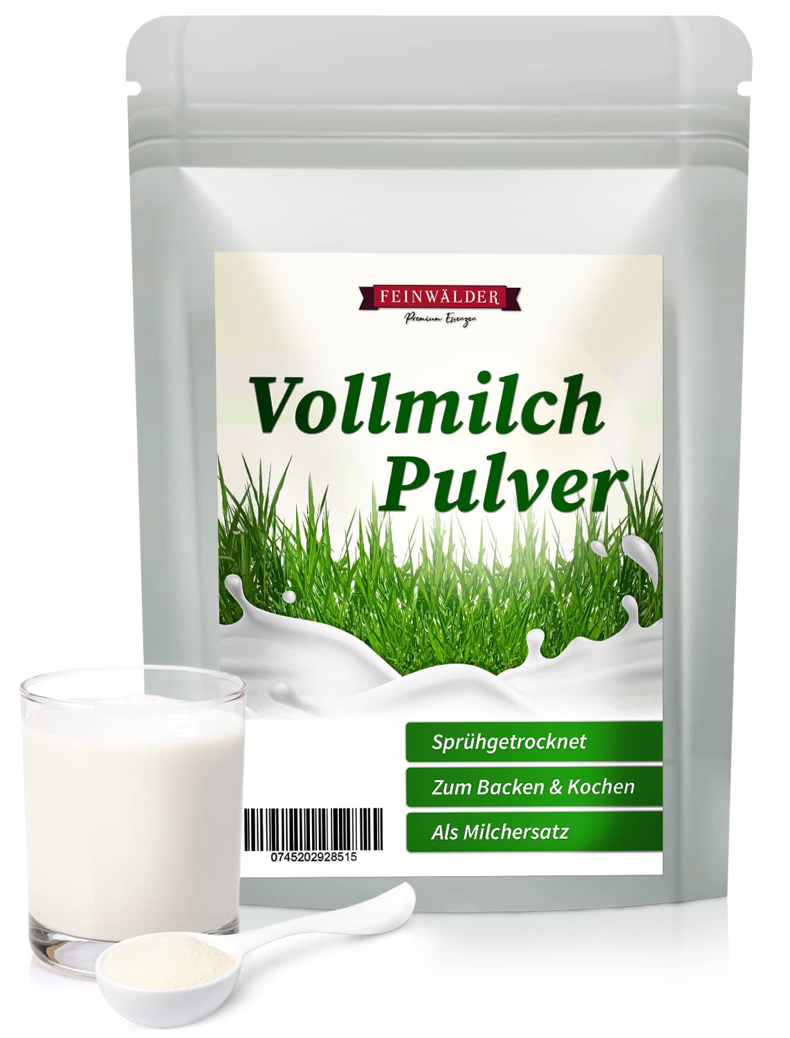 Feinwälder® Vollmilchpulver 10 kg/schonend sprühgetrocknet/haltbares Milchpulver-Paket für den Notfall-Vorrat/wiederverschließbare Verpackung/Trockenmilch-Pulver für Babynahrung