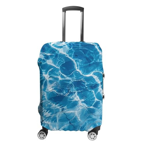 CSGJMYGS Reisegepäckabdeckung, elastisch, waschbar, modisch, kratzfest, blau, Wasserwellen, Koffer-Schutz, passend für 45,7 - 81,3 cm Gepäck, Style-4, XL