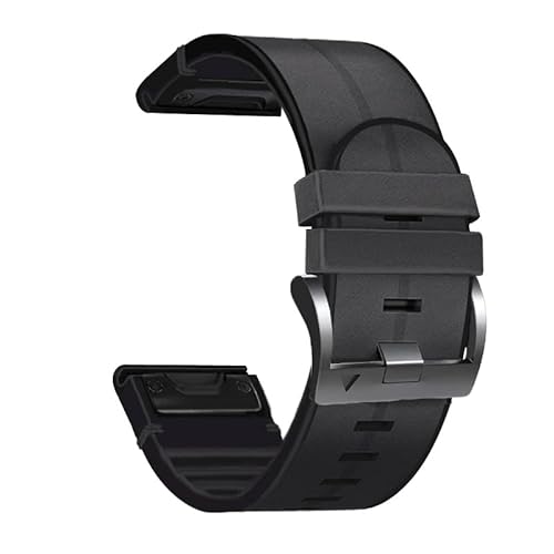 BANDKIT 22 x 26 mm Silikon-Armband QuickFit-Armbänder für Garmin Fenix 7X 7 6 6X Pro 5X 5 D2/Tactix 7 Leder-Smartwatch-Armbänder, Quickfit 26mm, Achat