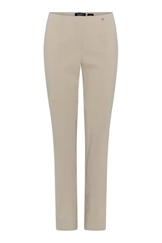 Robell Style Marie – Bequeme, stretchige Damenhose, Gerade geschnittenes Bein mit Schlitz, bekannt aus TV Werbung Farbe Beige Größe 42