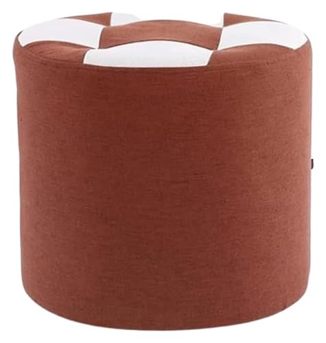 Runder Pouf, kreativer Fußhocker, Massivholzrahmen, Wechselschuhbank, Fußstütze für drinnen und draußen, Hocker für Wohnzimmer, Otomano