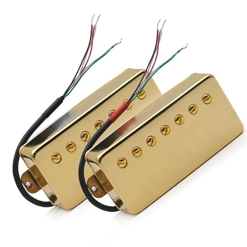 Gold Exquisite 7-saitige Gitarre Messing Cover Humbucker Schlitzschraube Coil Splitting Pickup Single-Coil-Tonabnehmer (Color : One set)