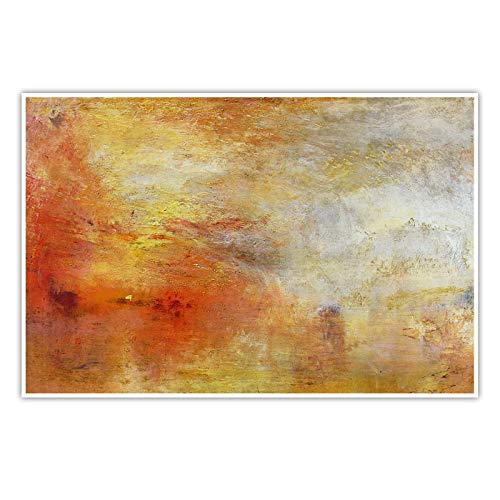 CanvasArts William Turner - Sonnenuntergang über einem See - Poster (80 x 60 cm, Poster)