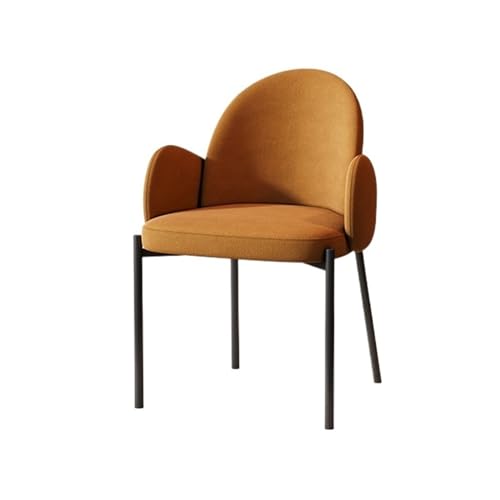 FUHAI-666 Esszimmerstuhl Esszimmerstühle im Mid-Century-Modern-Stil – Gepolsterte Esszimmerstühle mit Metallbeinen – Stilvoller Akzentstuhl for Wohnzimmer und Essbereich Kaffeestuhl(Orange)