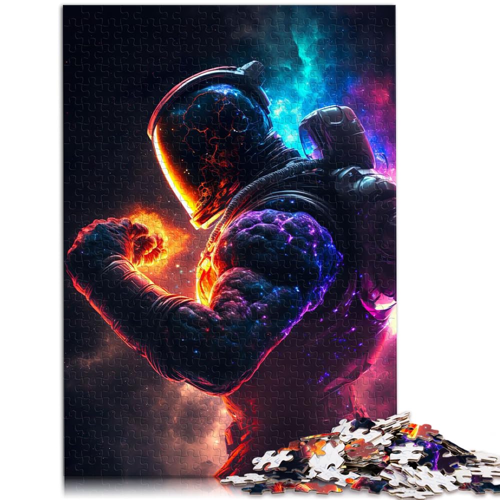 Puzzle Boxender Astronaut 1000-teiliges Puzzle für Erwachsene, Holzpuzzle, jedes Teil ist einzigartig – anspruchsvolles, unterhaltsames Familienspiel, 1000 Teile (50 x 75 cm)