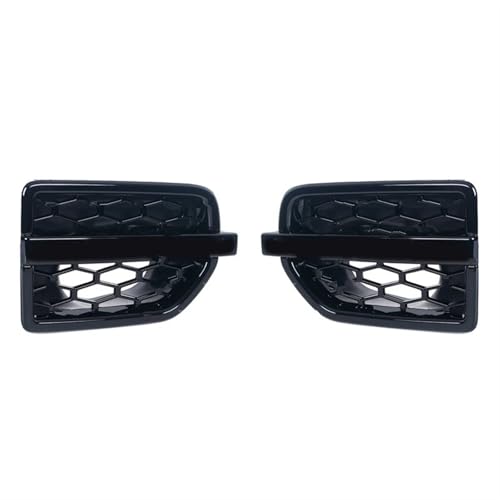 Frontgrills Für Land Für Rover LR4 2010-2016 Auto Seitengitter Lufteinlass Kotflügelöffnungen Grill Stoßstange Glanz Schwarz Silber Front Bumper Grille(Black 1 Pair)