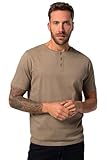 JP 1880 Herren große Größen Übergrößen Menswear L-8XL Henley, Basic, Knopfleiste, Halbarm braun grau XL 726695337-XL