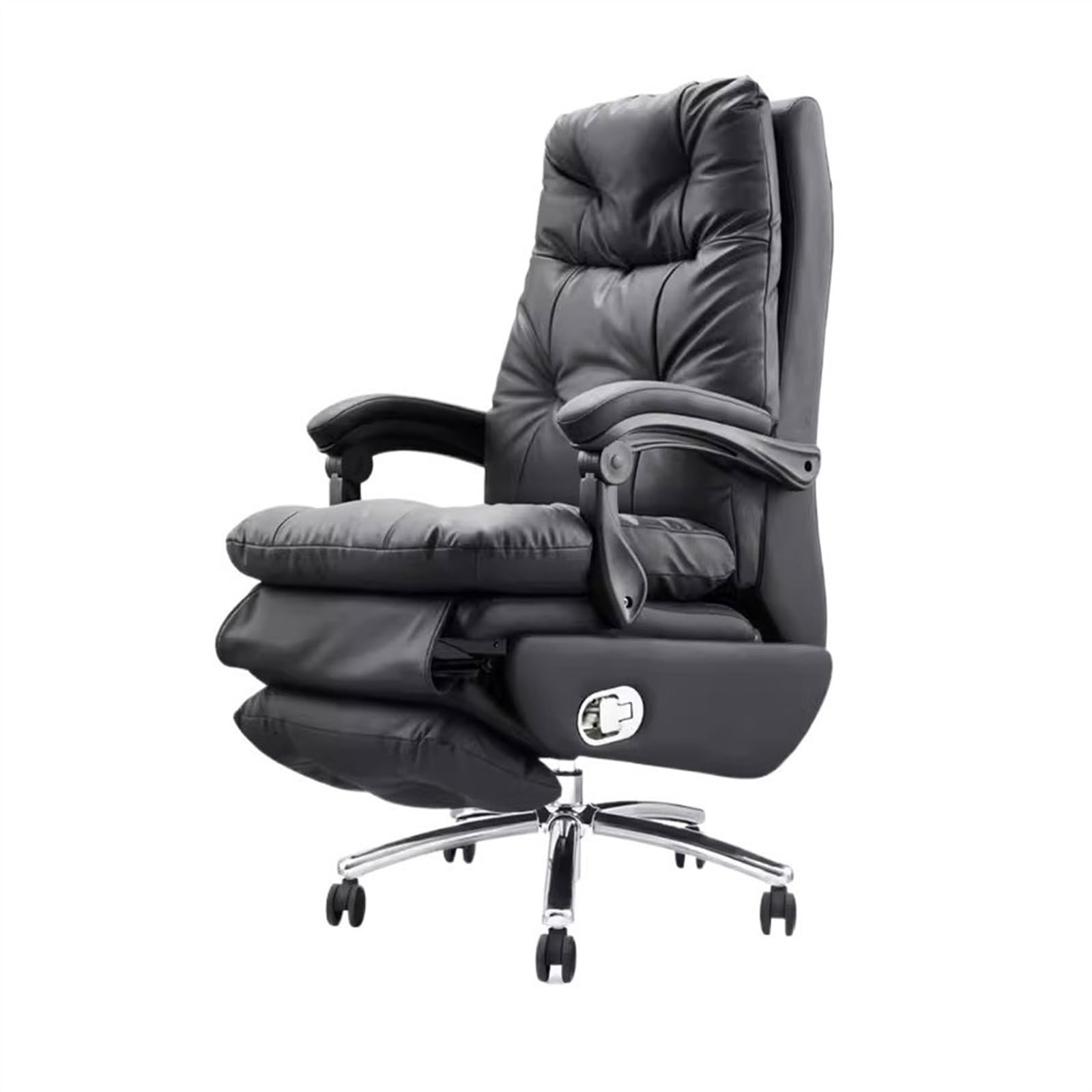 Zhaoj24-05 Bürostuhl Ergonomischer Büromöbel Bürostuhl Liegender Luxusstuhl Bequemer Haushaltsdrehstuhl Sitzender, nicht müder Stuhl Schreibtischstuhl(Schwarz)