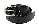 Tommy Hilfiger Herren Gürtel New Denton Belt 4.0 Ledergürtel, Schwarz (Black), 90