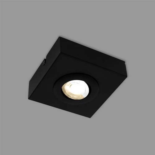 BRILONER – LED Deckenlampe mit einstellbarer Lichtfarbe, LED Deckenleuchte Schwenkbar, LED Lampe, Unterbauleuchte Küche, Wohnzimmerlampe, LED Aufbauleuchte, Schwarz