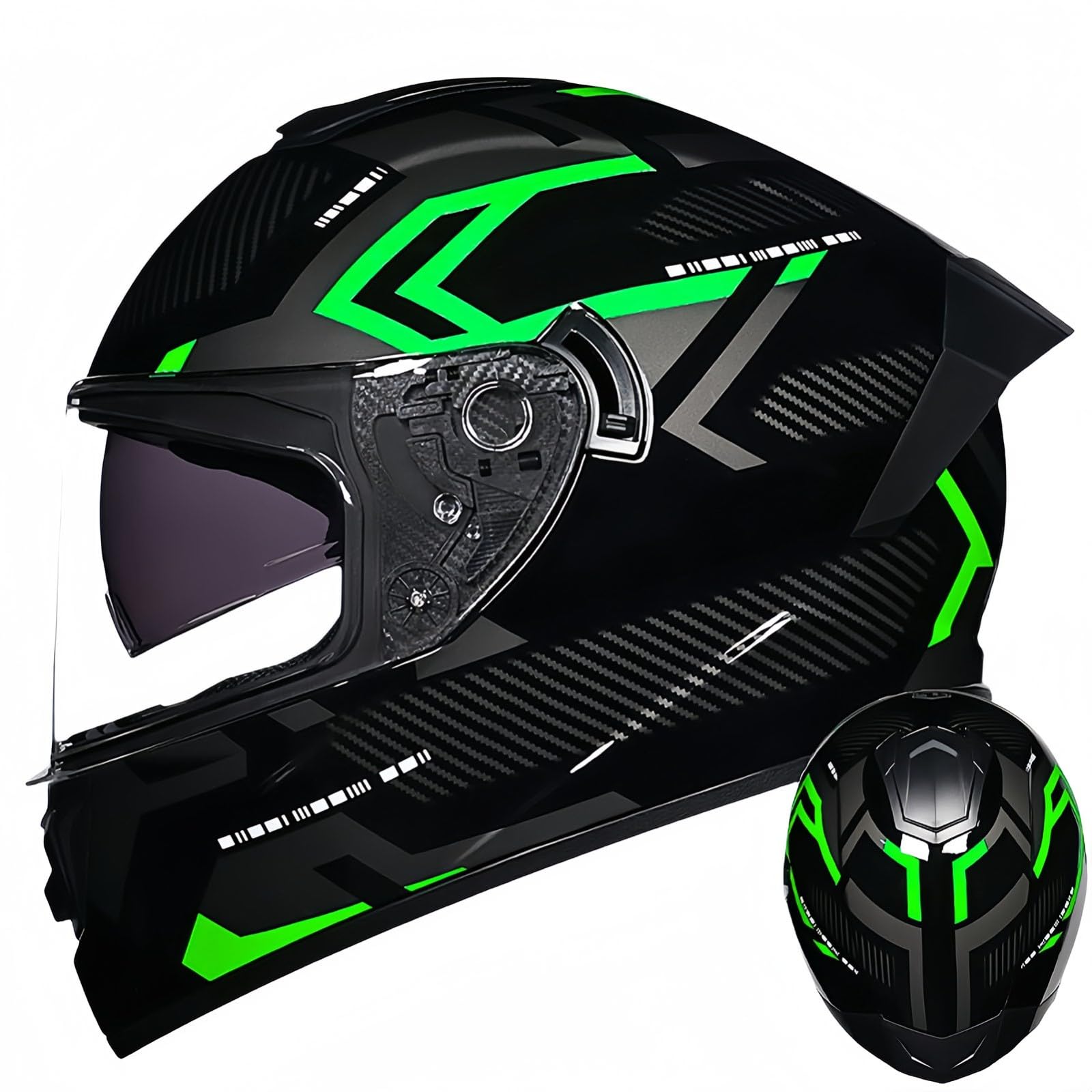 Integralhelm Mit Klappmechanismus, Modularer Motorradhelm, Integriertes Motorrad-Doppelvisier Für Männer Und Frauen, Straßenradhelm, Rennmopedhelm, DOT/ECE-Zulassung G,S55-56CM