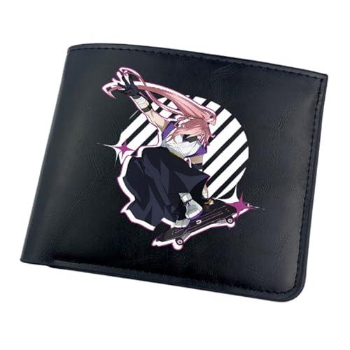 RYNDEX SK8 The Infi-nity Anime-Geldbörsen, Zweifach Gefalteter Geldbörse Klein, PU-Leder Geldbörse Brieftasche Wallet(Color:Black 13)