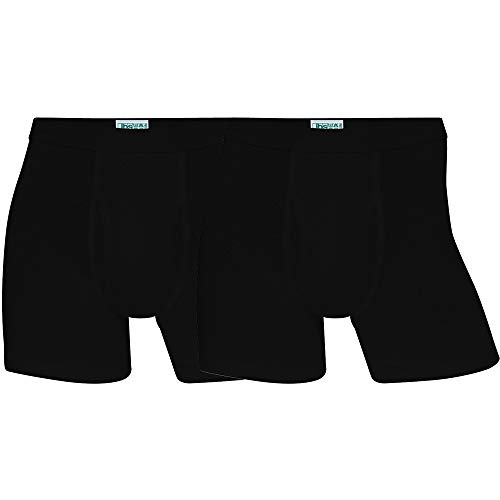 jbs ® Boxershorts Herren Schwarz (2er Pack) Ideale Passform Baumwolle (Ohne Kratzenden Zettel)