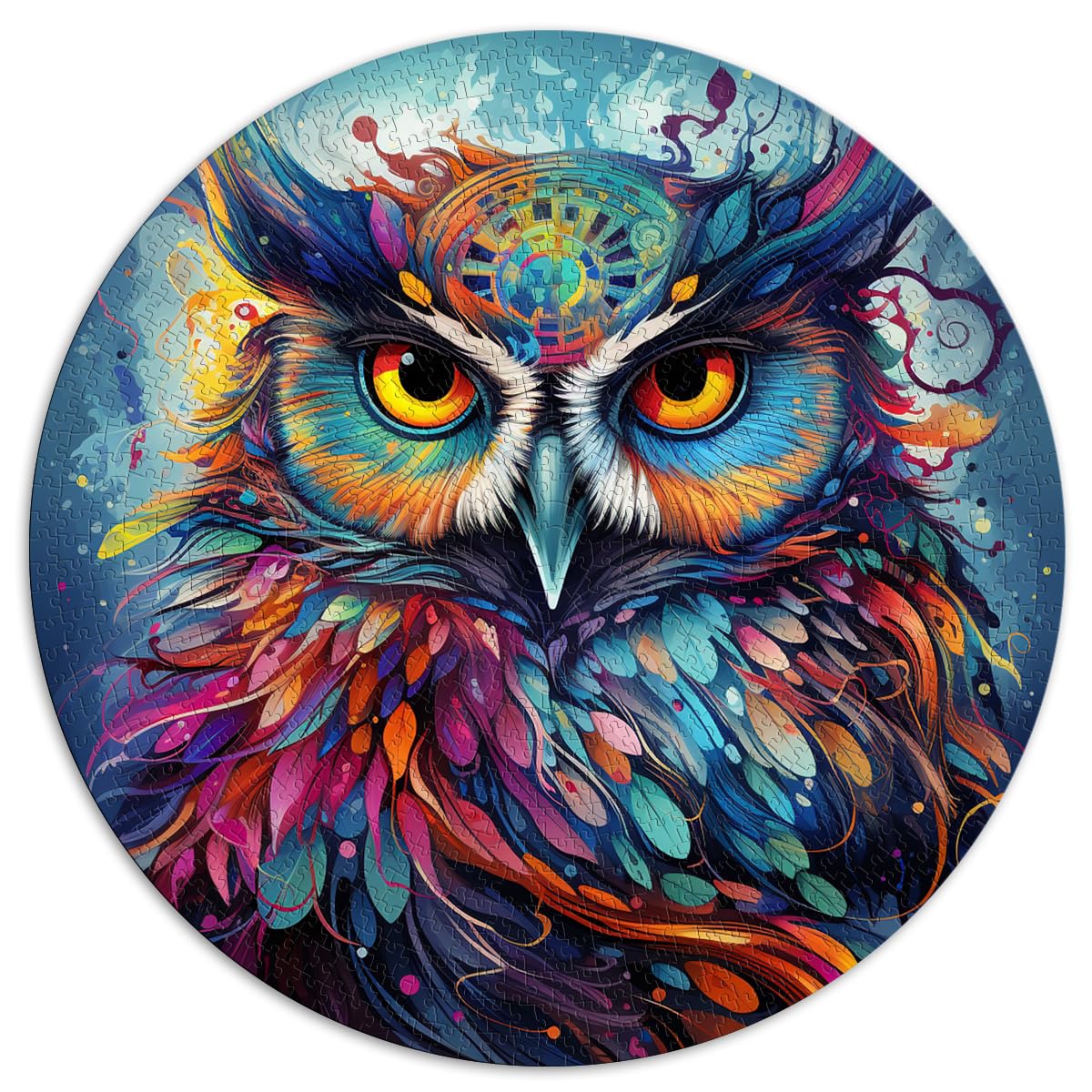 Spielgeschenk Jigsaw Owl 1000 großes Puzzleteil für Erwachsene 67,5x67,5cm Lernspielzeug Familienspiele Weihnachtsgeburtstagsgeschenke Tolles Geschenk für