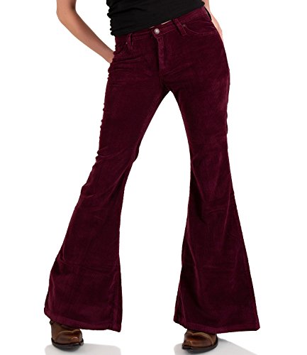 Comycom Stretch Cordschlaghose Slim Fit Bordeaux Rot 30/30