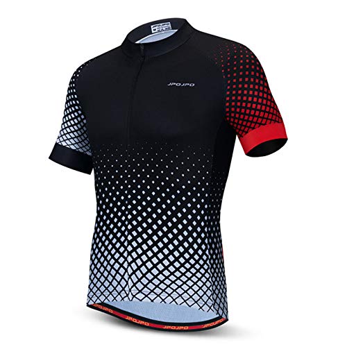 Hotlion Radtrikot Herren Bike Shirts Kurzarm Fahrradjacke mit Tasche