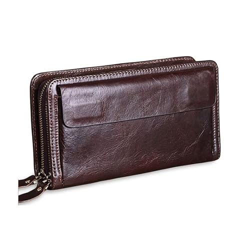 NEWNAN Leder-Clutch-Geldbörse für Herren, großes Fassungsvermögen, Reise-Geldbörse für Reisepasshülle, Geschäftsleute, handliche Clutches, lang (Farbe: A, Größe: Einheitsgröße)