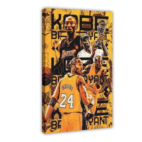 HACERR Kobe Bryant – Kunstdruck – Basketball – Sportposter auf Leinwand, Poster, Wandkunst, Dekordruck, Bild Gemälde für Wohnzimmer, Schlafzimmer, Dekoration, 50 x 75 cm