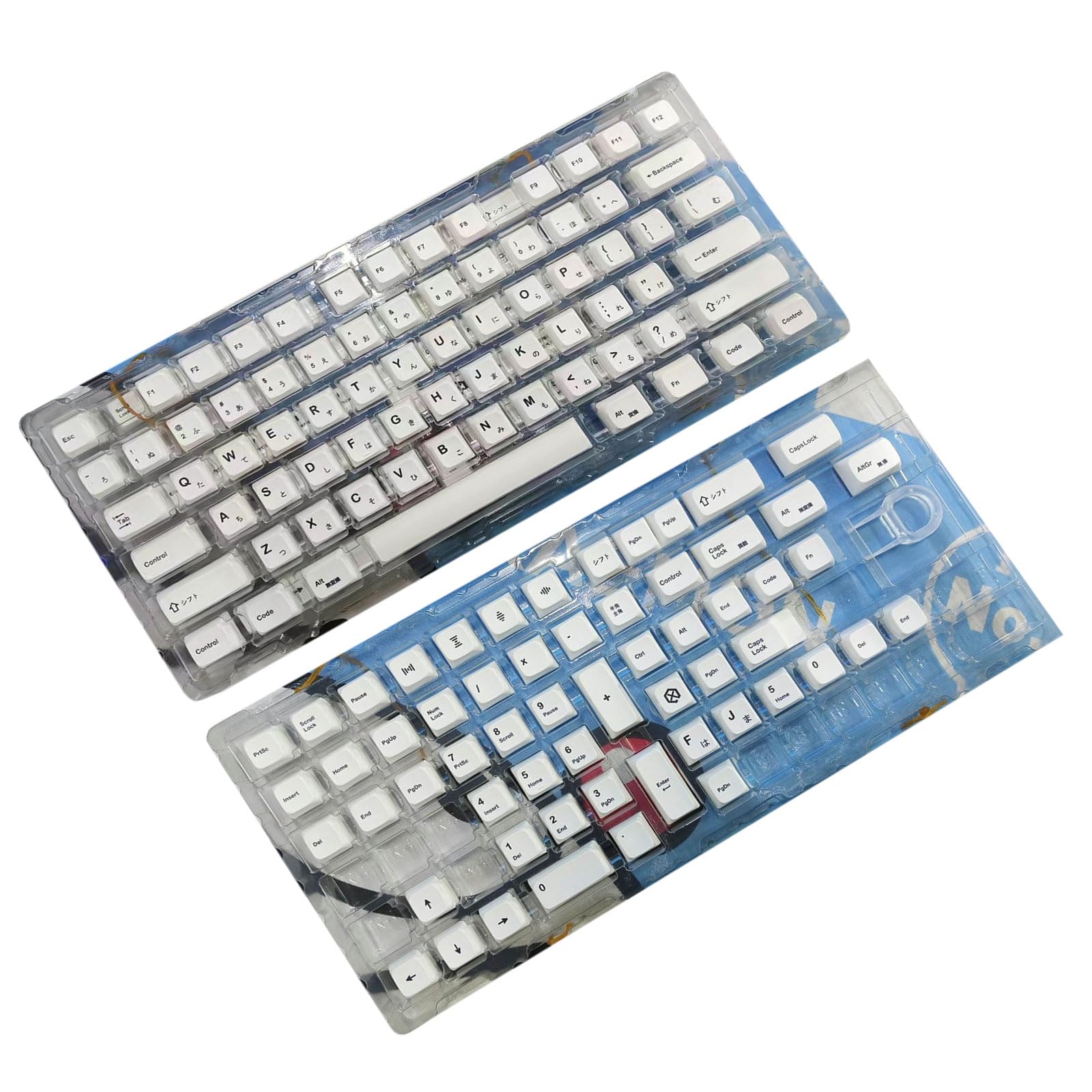 XDA-Höhe, PBT-Sublimations-Tastenkappen-Set für mechanische Tastaturen, mechanische Tastaturen, Weiß, 135 Stück