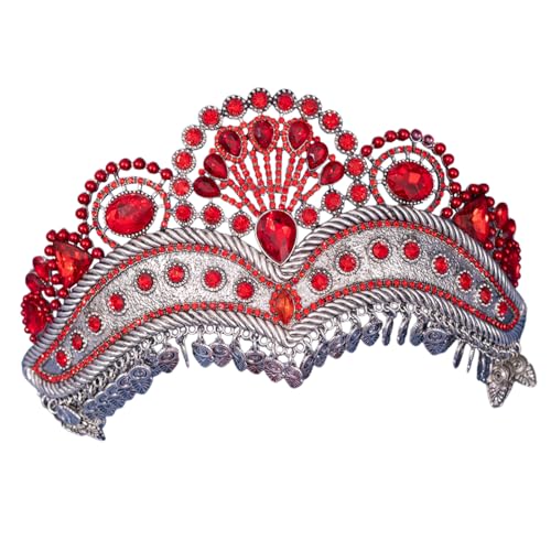 Fhkpsqkcn Elegante Braut-Strass-Krone, Diadem, handgefertigt, Kristalle, Kopfschmuck, verstellbar, Hochzeits-Kopfbedeckung, Zubehör für Frauen