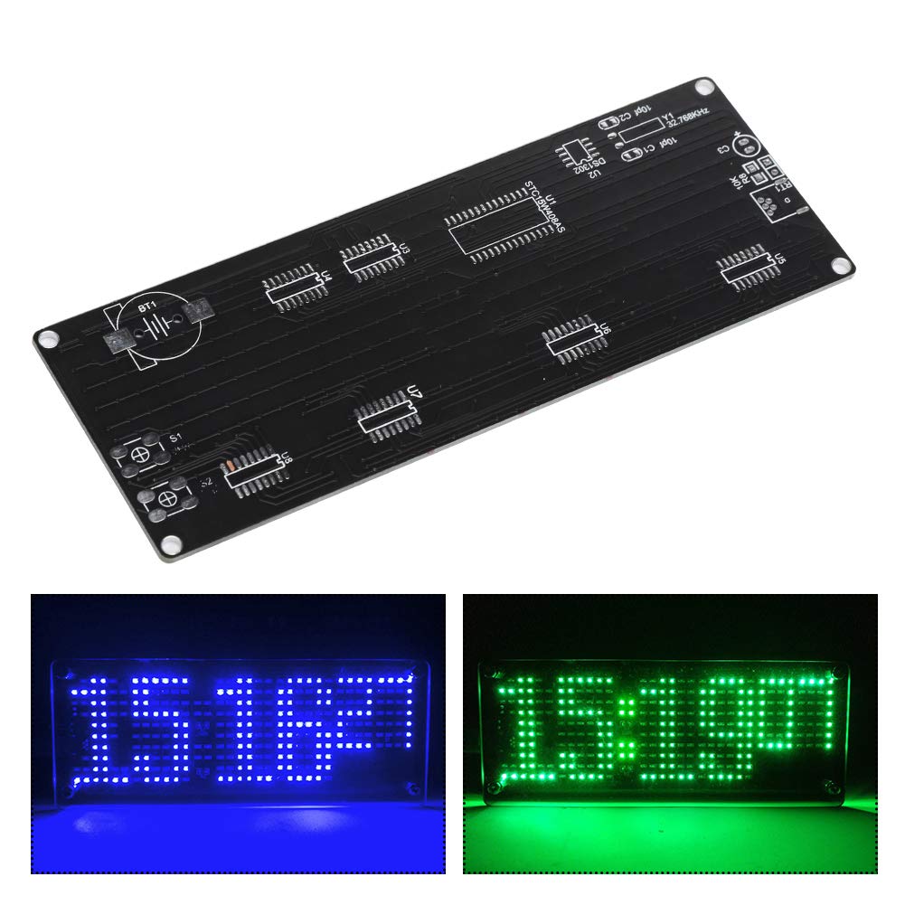 Garsent Kit LED-Uhr, 5V Digital Electronic DIY Clock Kit in Acryl Aussehen mit Temperatur Prompt für DIY.