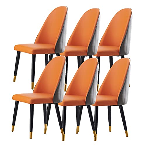 TBSZCM Stuhl Modernes Design 6er-Set Mikrofaser-Lederstühle Weich gepolsterter Sitz für Büro Lounge Esszimmer Schlafzimmer Run forward