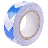 Reemky Sicherheit Reflektierende Warnblinker Pfeil Band Reflektor Aufkleber Blau und Weiß Länge Optional 2" x 148ft(5CMx45M)