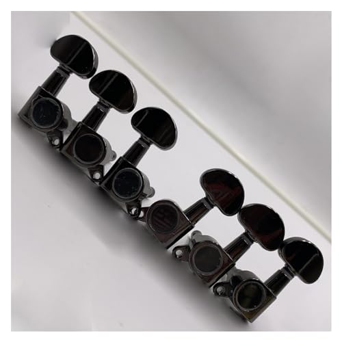 Strings Tuning Pegs Mechaniken Für Gitarre Gun Black, vollständig umschlossene Gitarrenwirbel, Legierung, Halbkreiswirbel, Instrumententeile