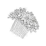 AIHEDOUJ Hochzeits-Haarspange, Braut-Haarspange, Braut-Kopfschmuck für Hochzeit, Schleier für Bräute, Hochzeits-Haarspangen für Braut, Kristall-Haarkamm, Strass-Kamm, Haarnadel