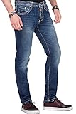 Cipo & Baxx Herren Straight Leg Jeanshose C-0688, Blau, 30W / 34L