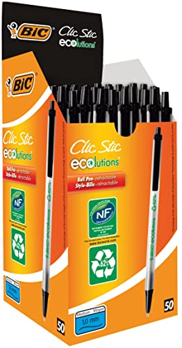 BIC Druckkugelschreiber ECOlutions Clic Stic (0,32 mm) Schachtel à 50 Stück, blau