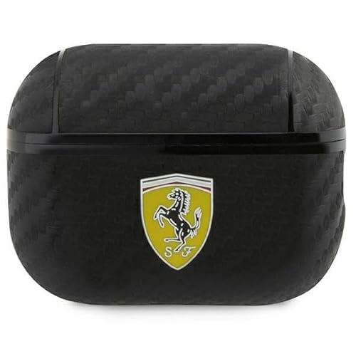 CG MOBILE Ferrari FESAP2CABK Schutzhülle für Airpods 2, PU, Carbon, Schwarz