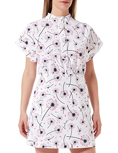 Love Moschino Womens Regular fit Short Sleeves with Korean Collar Dress, Dandelion F.BCO, 46